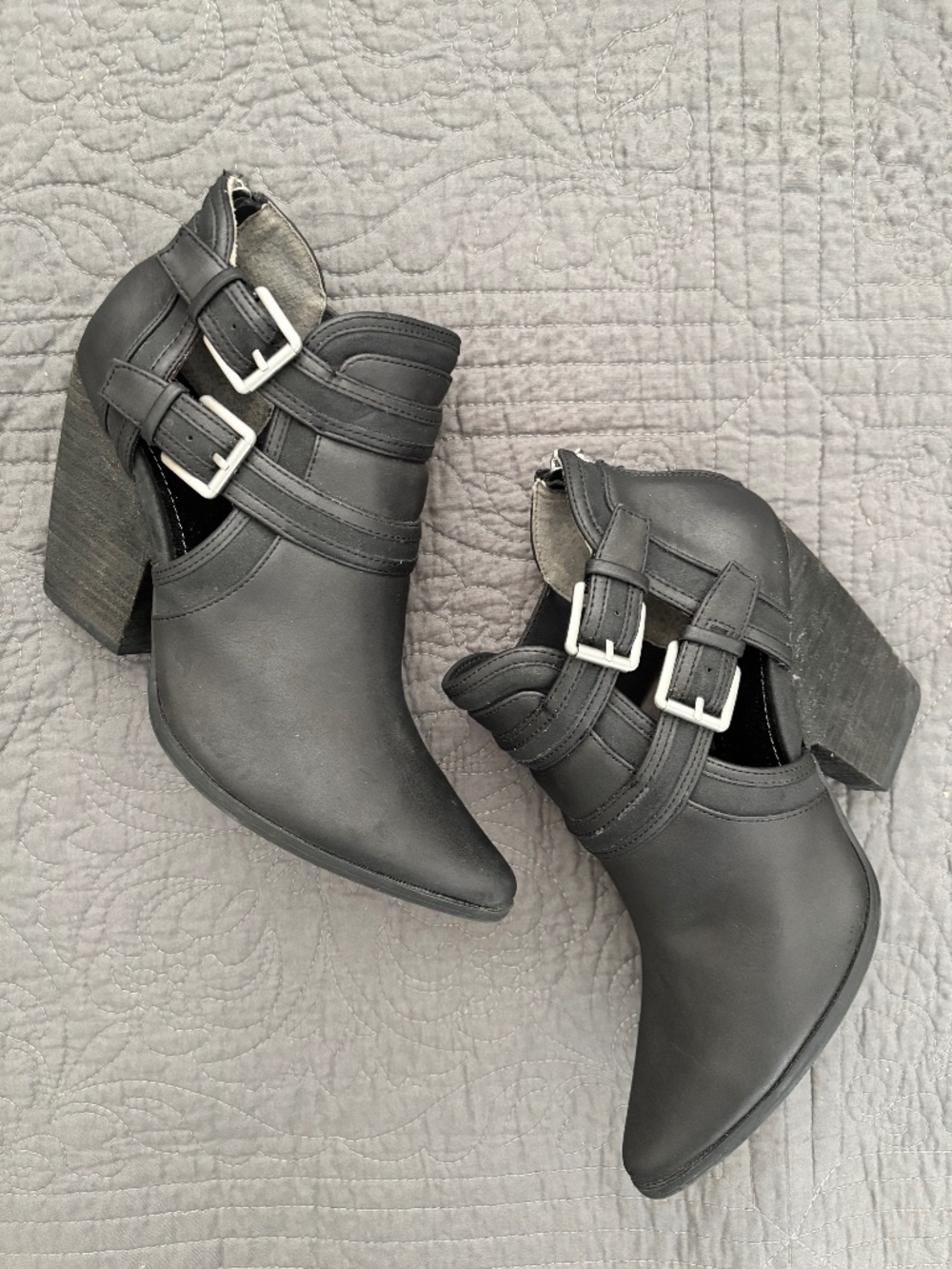 Charles by Charles David Short Black Ankle Boot with cut-out sides